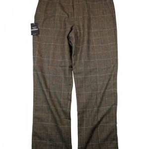 Greenwoods Premium Tailored Herringbone Plaid Wool Blend Dress Pants Mens 38x29