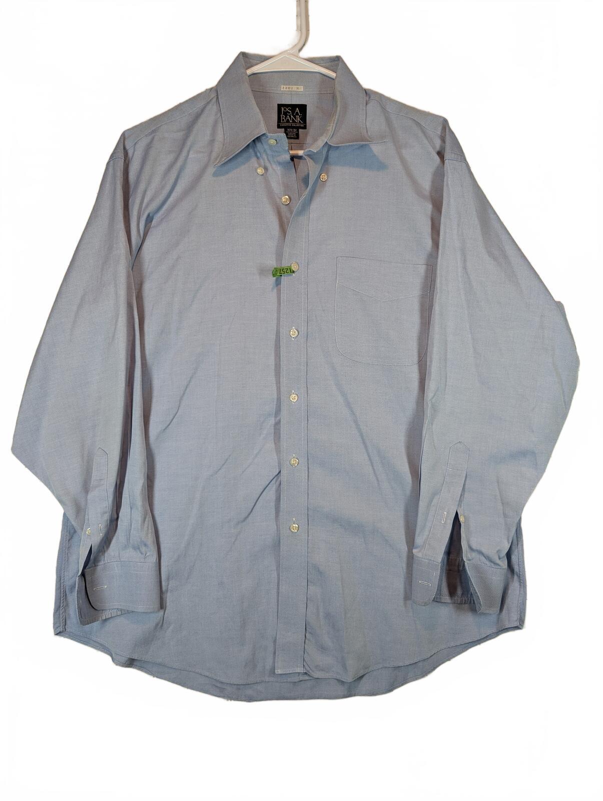 Jos. A. Bank Executive Collection Pinpoint Cotton Blue Dress Shirt Mens 16.5x32