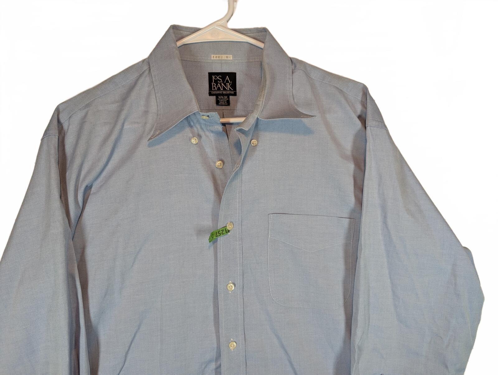 Jos. A. Bank Executive Collection Pinpoint Cotton Blue Dress Shirt Mens 16.5x32 - Image 2