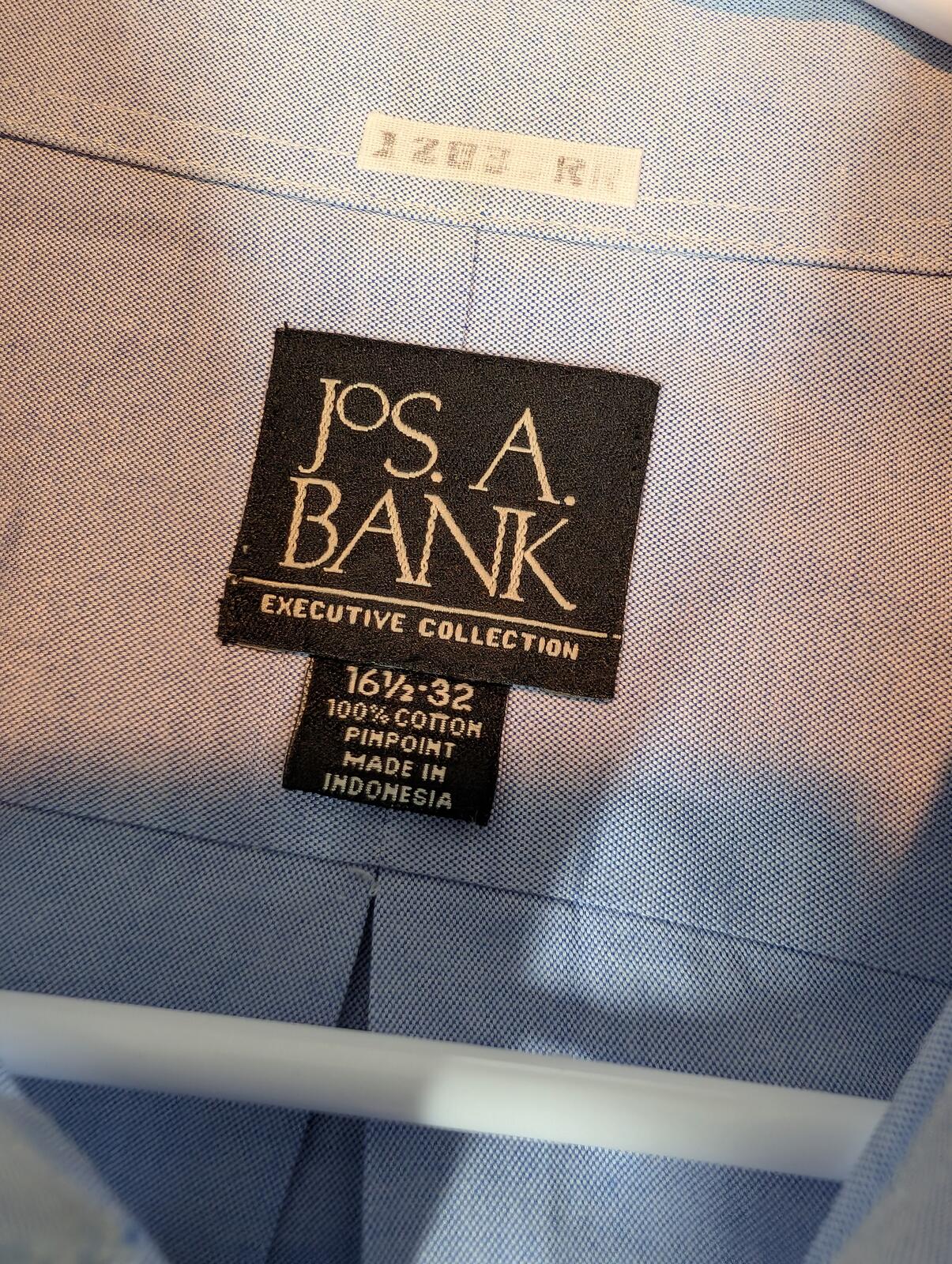Jos. A. Bank Executive Collection Pinpoint Cotton Blue Dress Shirt Mens 16.5x32 - Image 5