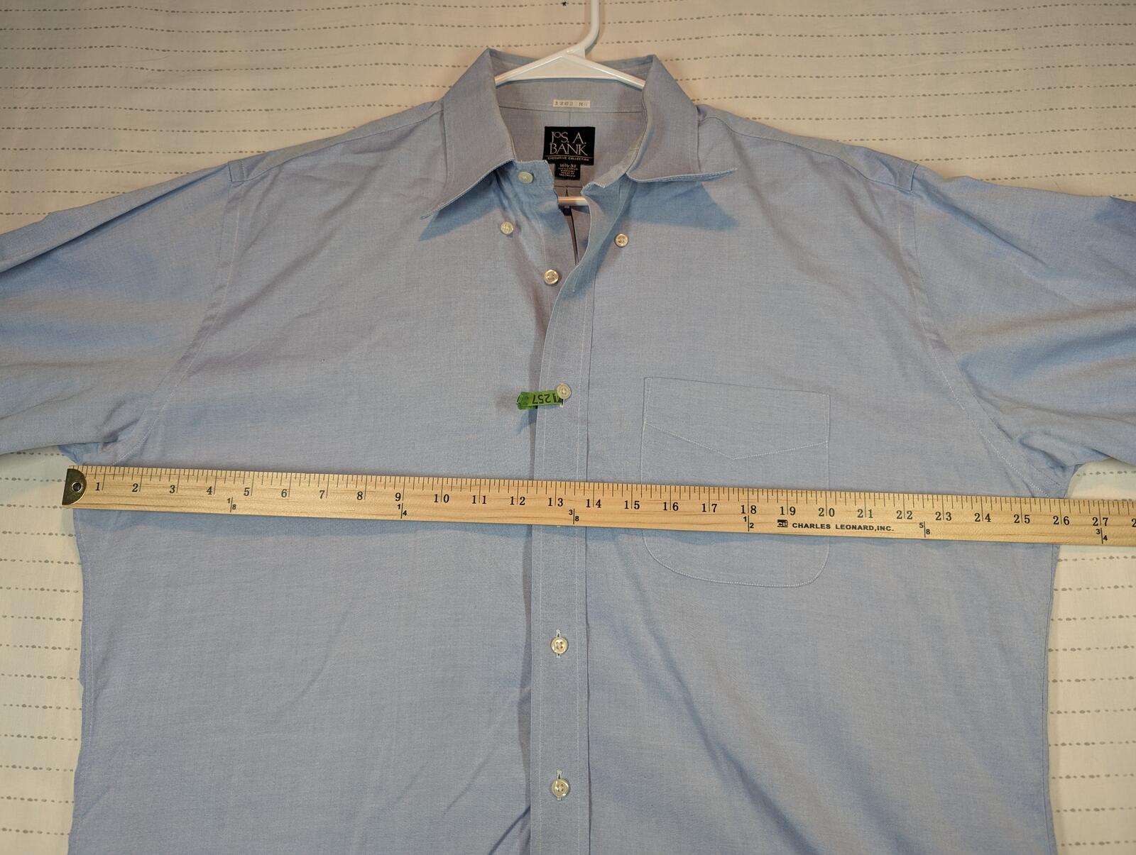 Jos. A. Bank Executive Collection Pinpoint Cotton Blue Dress Shirt Mens 16.5x32 - Image 7