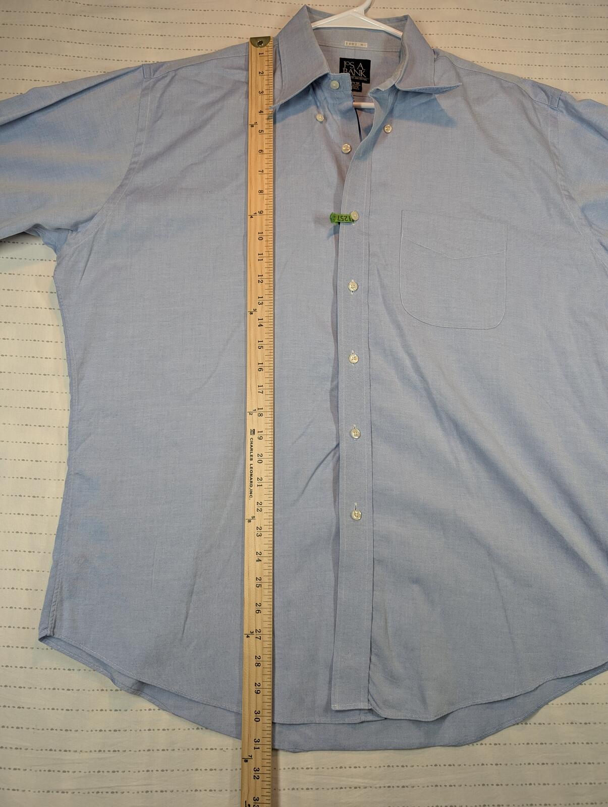 Jos. A. Bank Executive Collection Pinpoint Cotton Blue Dress Shirt Mens 16.5x32 - Image 8