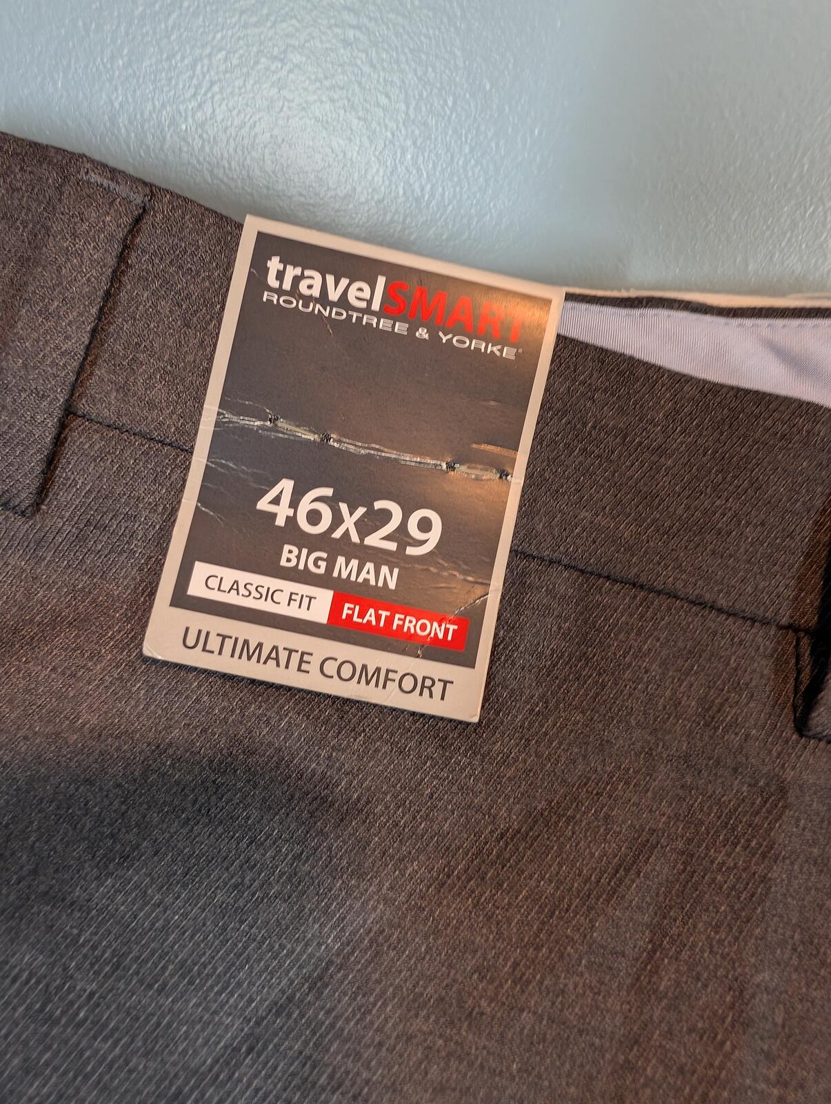 Roundtree & Yorke TravelSmart Big Man Classic Fit Dress Pants Mens 46x29 NWT - Image 4