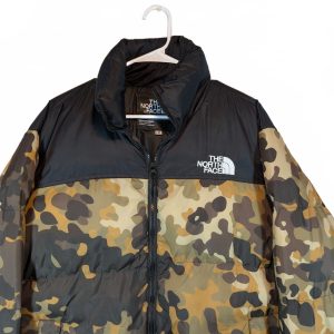 The North Face 1996 Nuptse Macrofleck Camo Puffer Jacket Black Mens Size 2XL