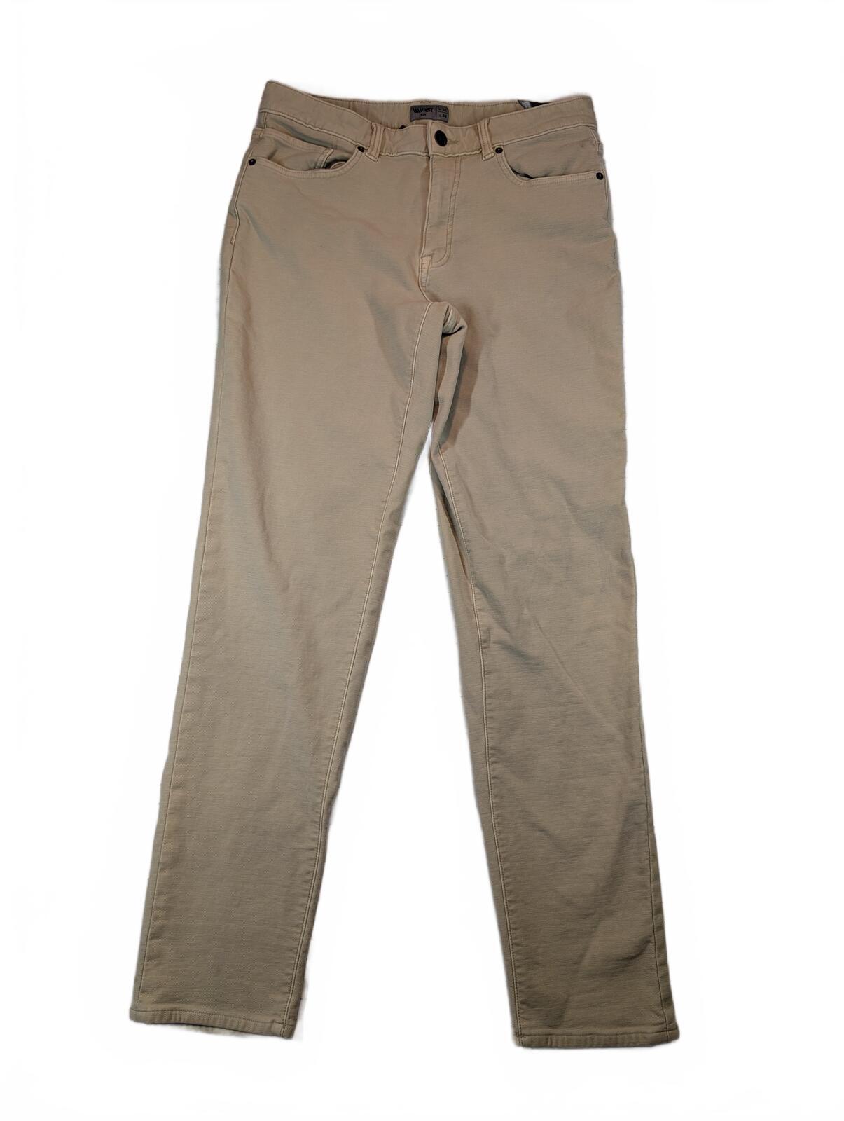 VRST Slim Five Pocket Chino Casual Travel Office Pants Khaki Beige Mens 32x34