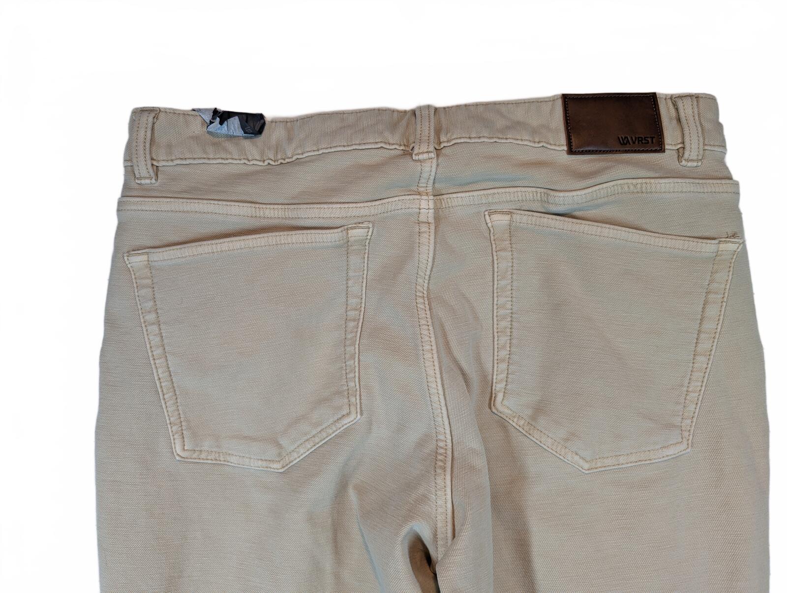 VRST Slim Five Pocket Chino Casual Travel Office Pants Khaki Beige Mens 32x34 - Image 4