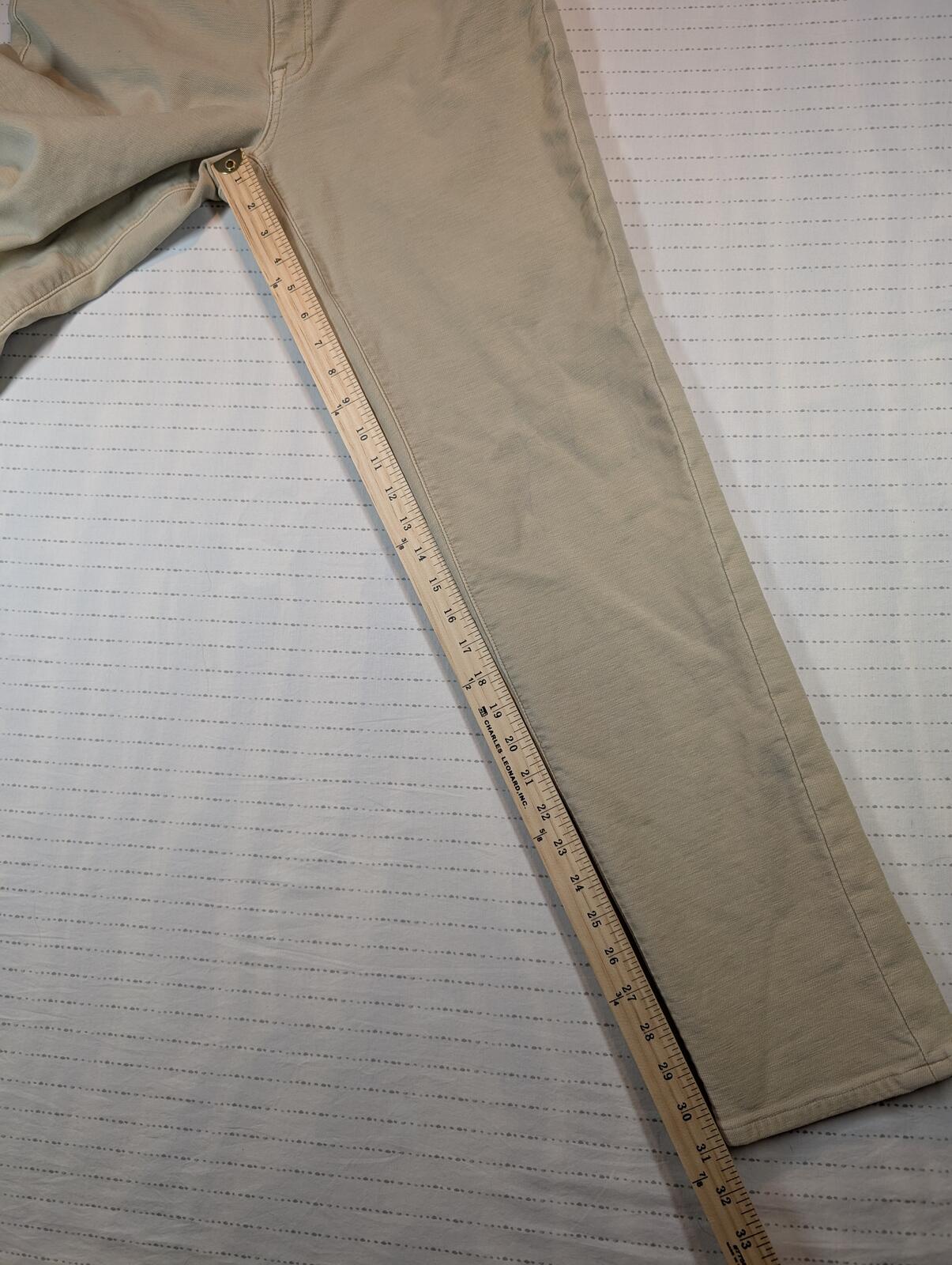 VRST Slim Five Pocket Chino Casual Travel Office Pants Khaki Beige Mens 32x34 - Image 6
