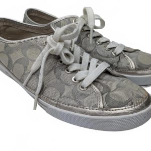 Coach Edith Stylish Coach Casual Sneakers Silver Grey 8.5 M F0007/A08