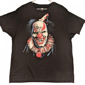 Celebrate Halloween Killer Clown Scary Graphic Black T-Shirt Mens XL