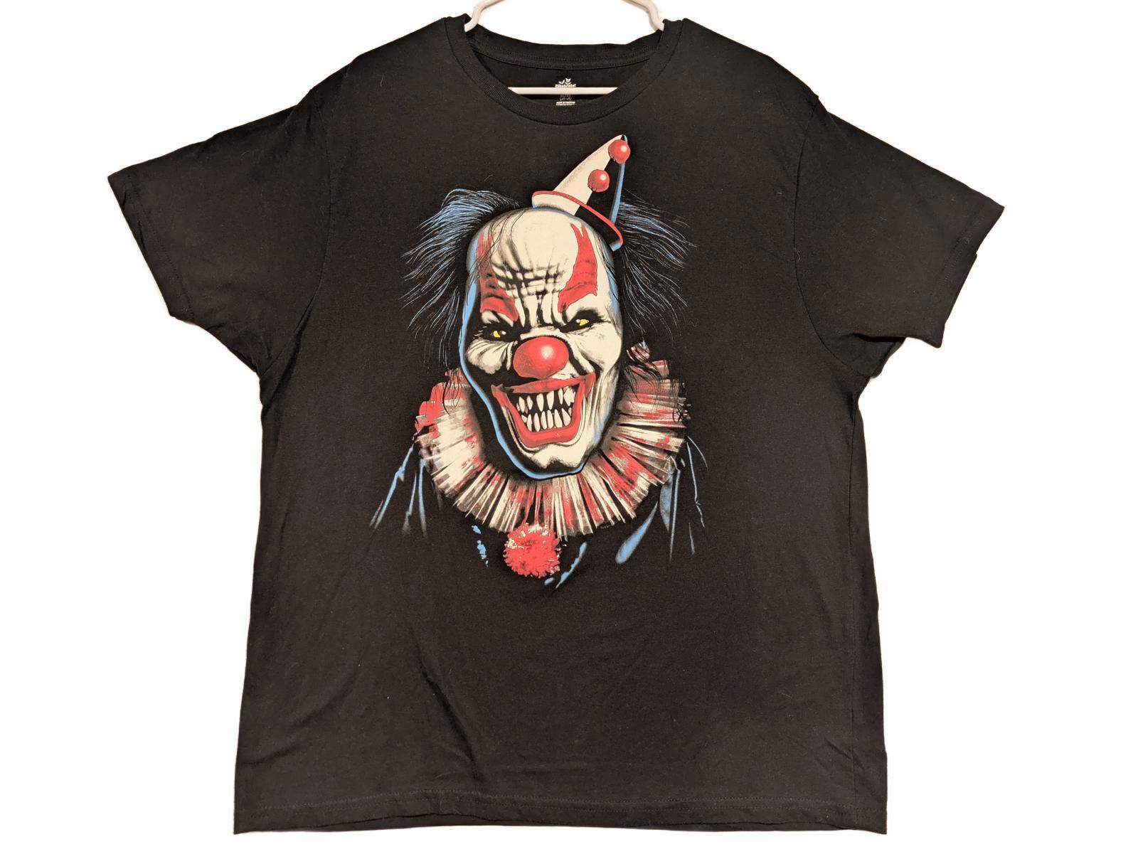Celebrate Halloween Killer Clown Scary Graphic Black T-Shirt Mens XL