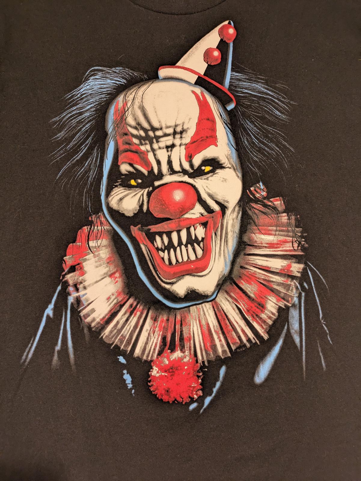 Celebrate Halloween Killer Clown Scary Graphic Black T-Shirt Mens XL - Image 3