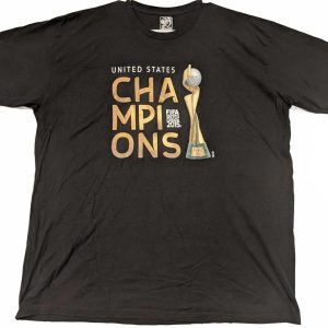 FIFA Womens World Cup 2015 USA Champions Trophy Black Soccer T-Shirt Mens XL