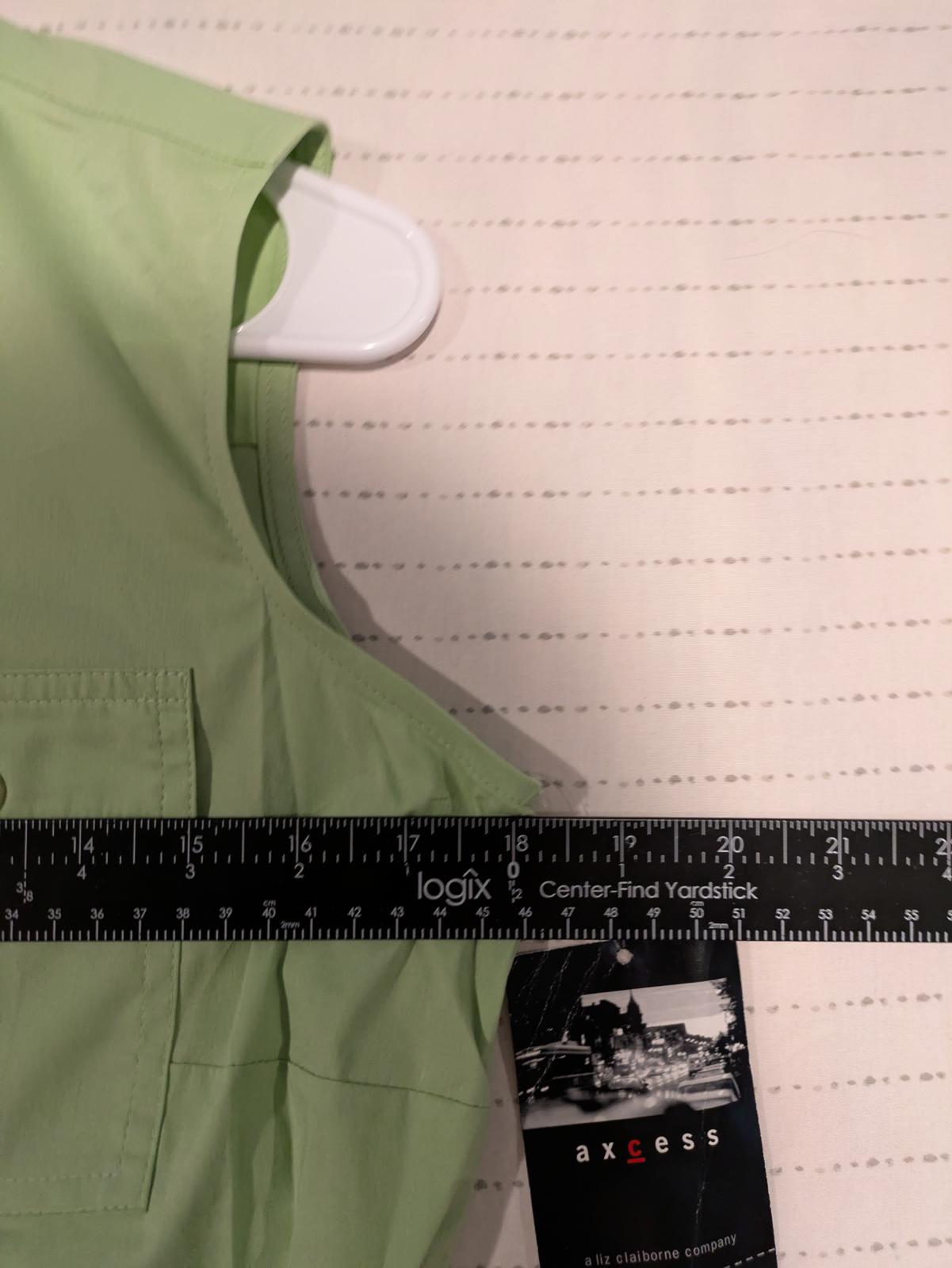 Axcess Sleeveless Button-Up Shirt Vest - Light Green - Womens Size Small - Image 9