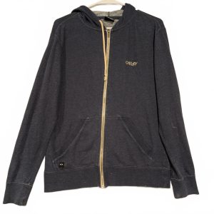 Oakley Blue Long Sleeve Regular Fit Zip-Up Hoodie Mens Small