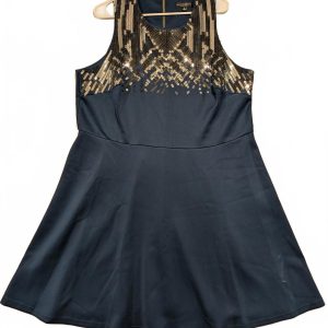 Spenser Jeremy Woman Navy Blue Sequined Dress Womens 1XL Zipper Back