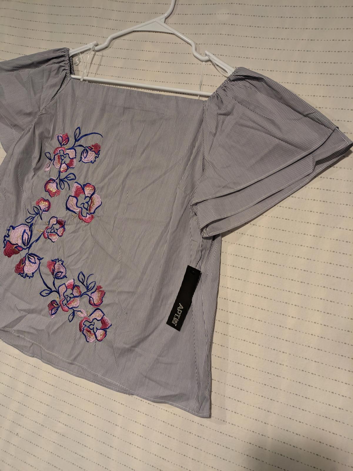 APT 9 Stylish Off-Shoulder Floral Embroidered Top Womens XL 22x23 - Image 2