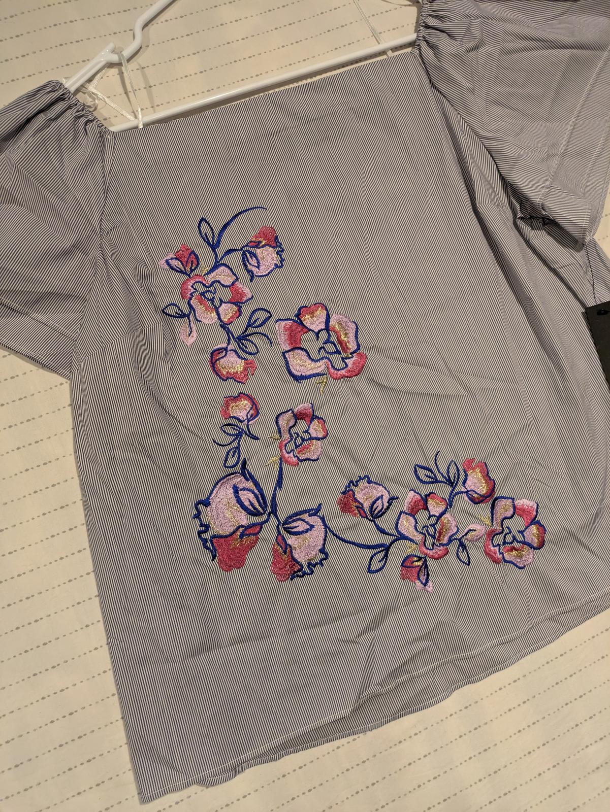 APT 9 Stylish Off-Shoulder Floral Embroidered Top Womens XL 22x23 - Image 5
