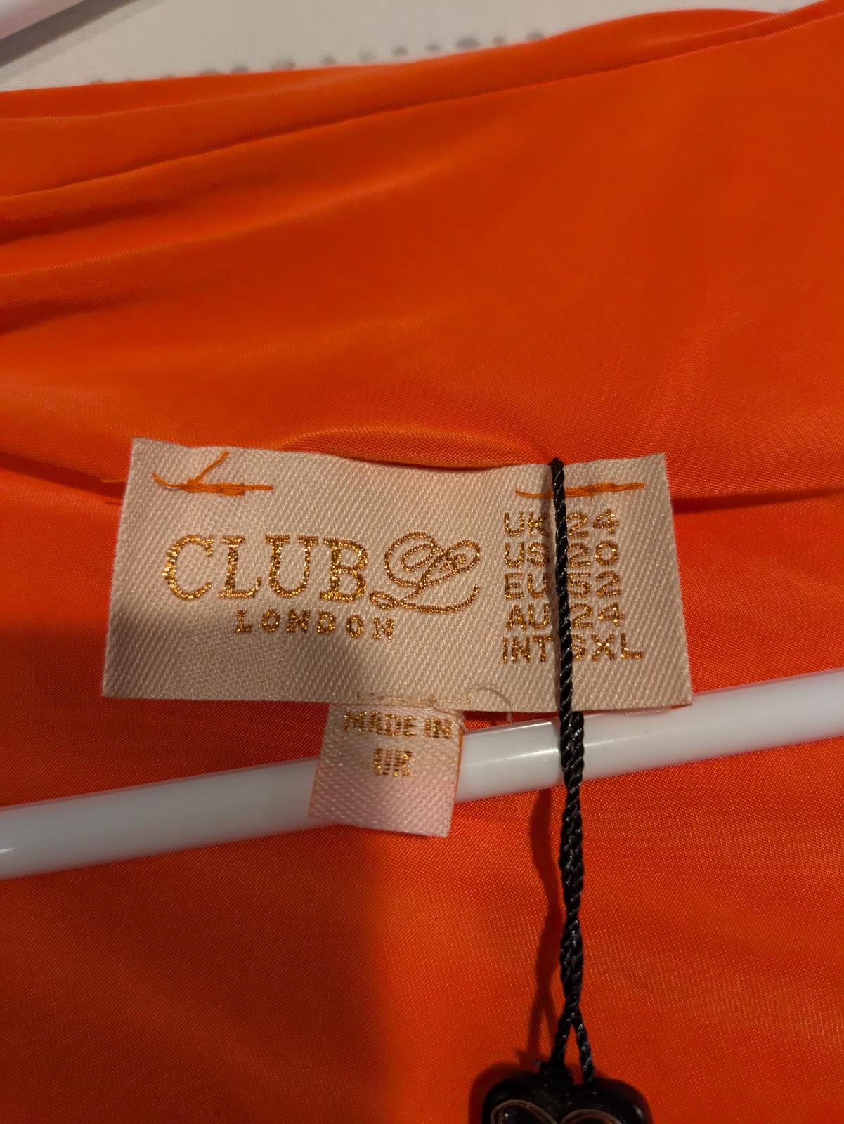 Club London Chic Women's Long One Sleeve Tunic Bright Peach Orange Size 24 20x35 - Image 7