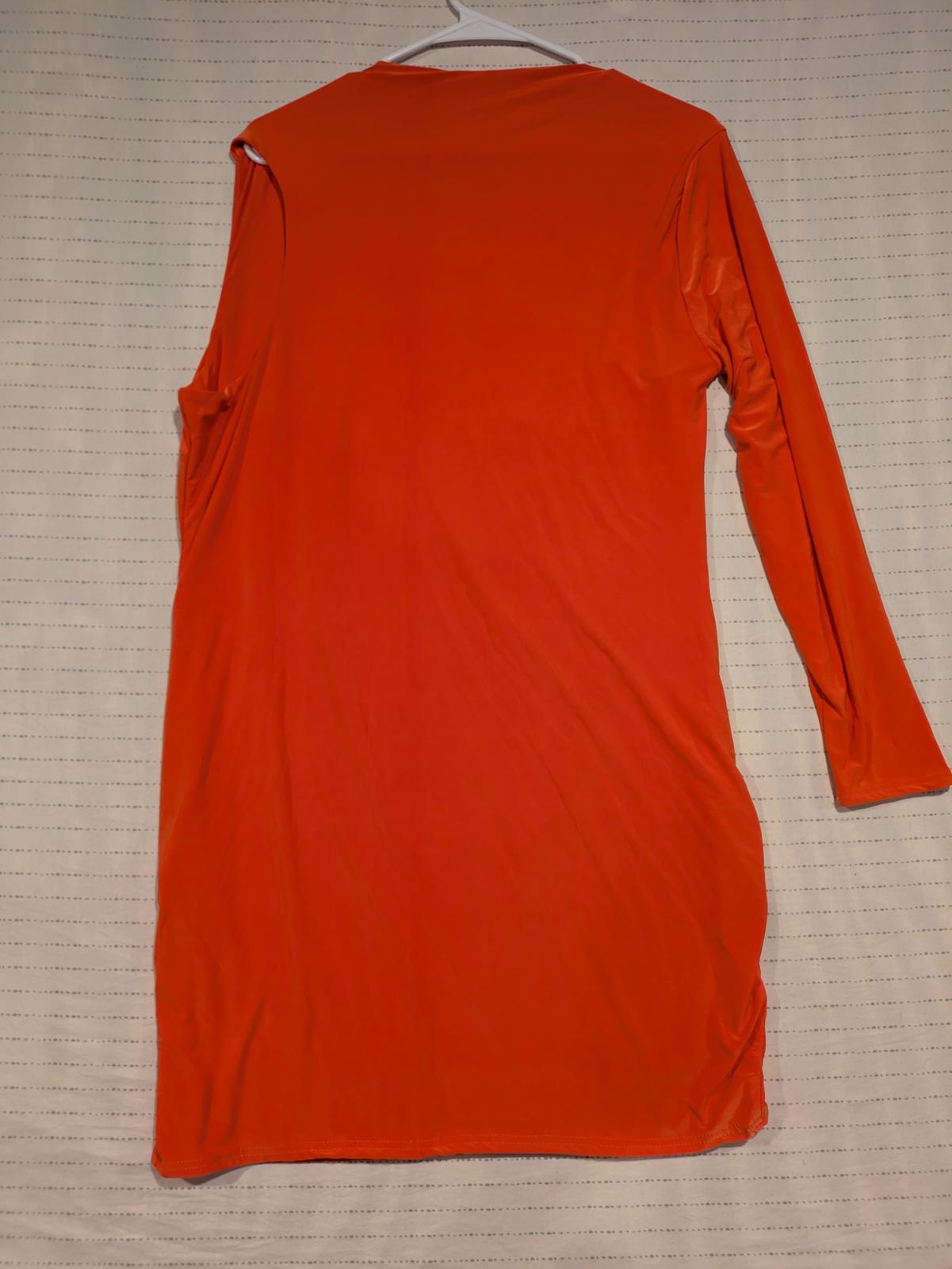 Club London Chic Women's Long One Sleeve Tunic Bright Peach Orange Size 24 20x35 - Image 11