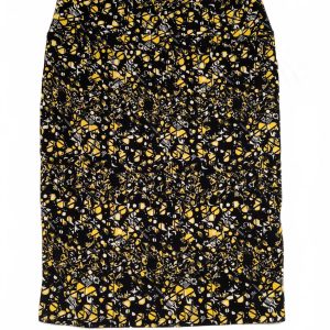 Lularoe Cassie Pencil Skirt - Black Yellow Floral - Size 2XL 36x26 Stretch