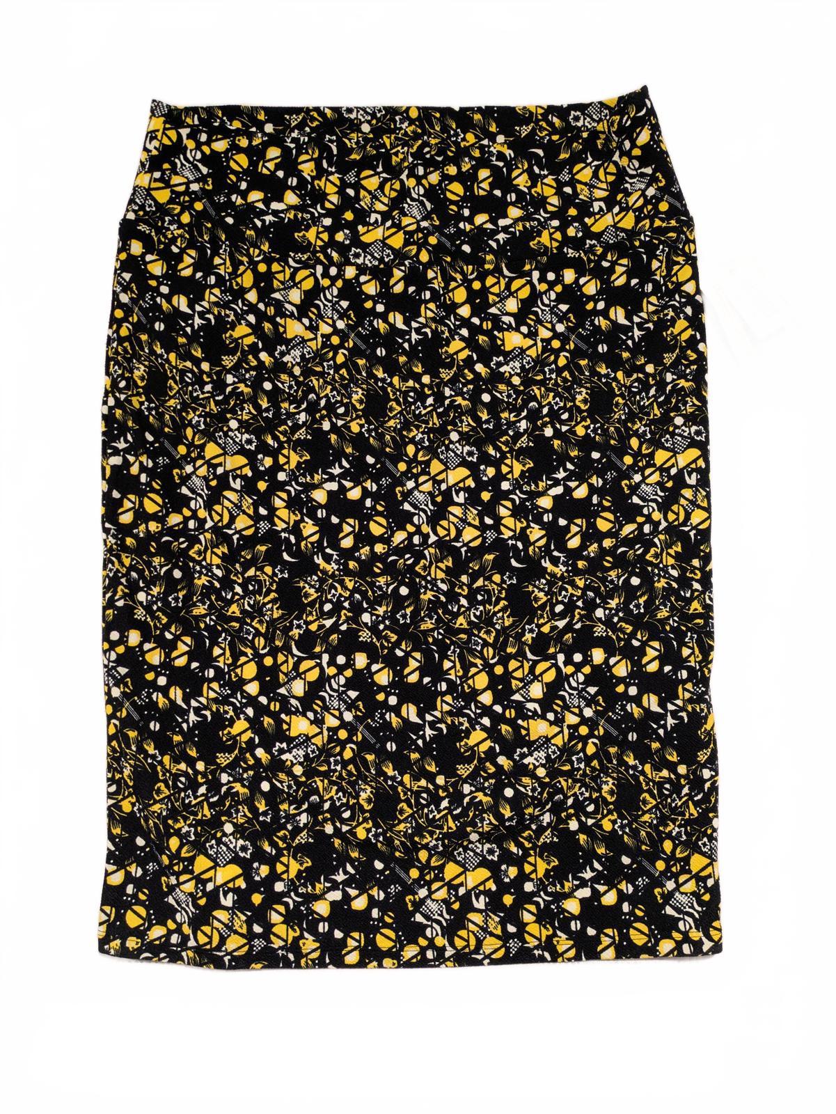 Lularoe Cassie Pencil Skirt - Black Yellow Floral - Size 2XL 36x26 Stretch