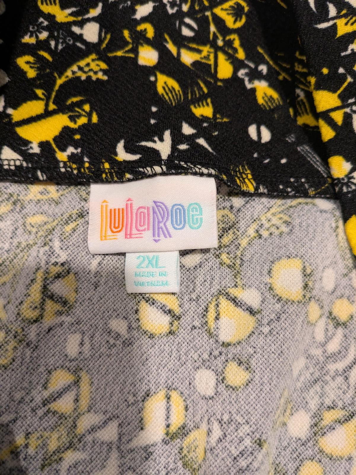 Lularoe Cassie Pencil Skirt - Black Yellow Floral - Size 2XL 36x26 Stretch - Image 8