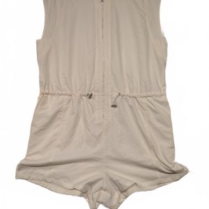 Calia Sleeveless Off White Cream Romper Womens XL Zip Drawstring Waist Polyester