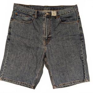 Levis 505 Regular Fit Denim Shorts Blue Jean Cut Off Button Fly Mens 38 37x10