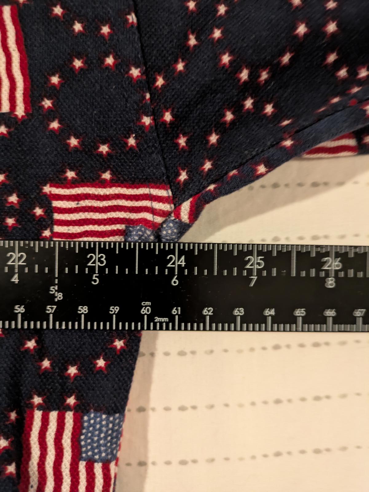 American Impact Patriotic Flag Print Polo Shirt Mens Large 100% Cotton AOP - Image 8