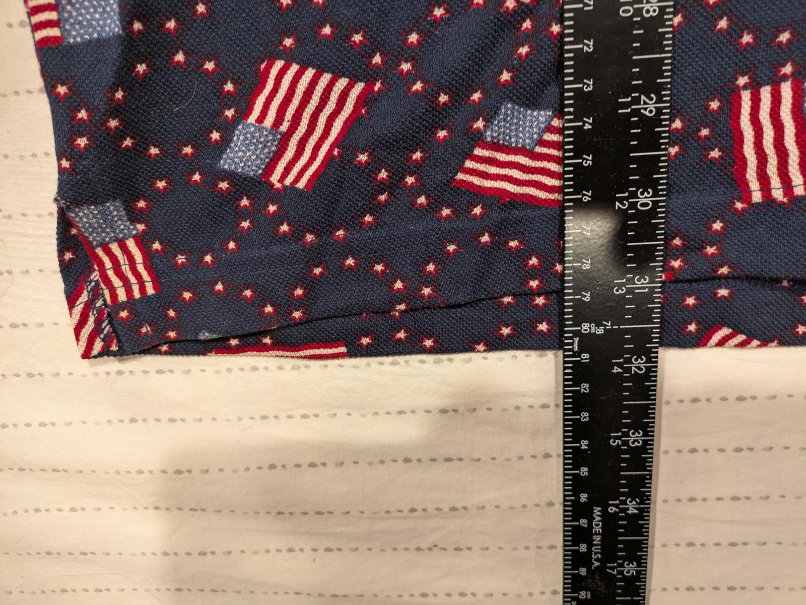 American Impact Patriotic Flag Print Polo Shirt Mens Large 100% Cotton AOP - Image 9