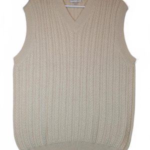 Bullock & Jones Cable Knit Sweater Vest V Neck Alpaca Silk Mens Large