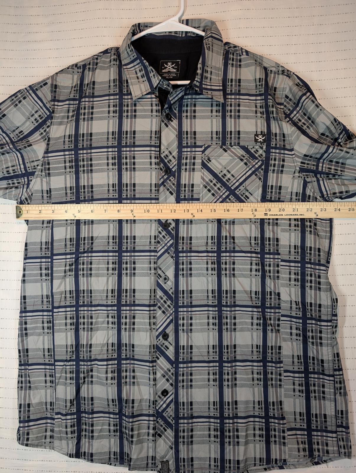 DC Shoes Plaid Button Up Shirt Long Sleeve Skate Streetwear Mens XL - Image 6