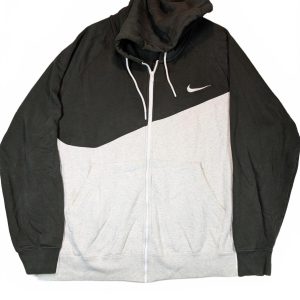 Nike Swoosh Full Zip Hoodie Colorblock Fleece Sweatshirt Mens XXL