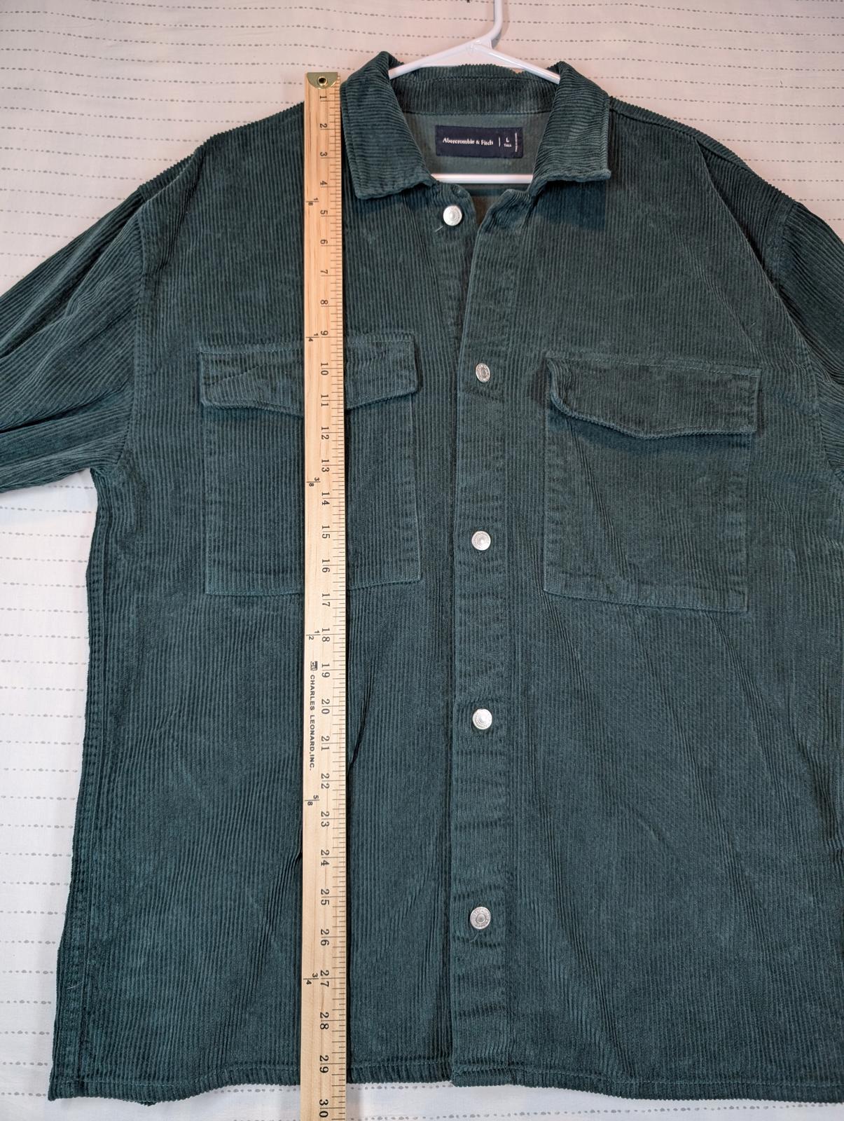 Abercrombie & Fitch Corduroy Button Up Shirt Jacket Heavyweight Mens Large Tall - Image 9