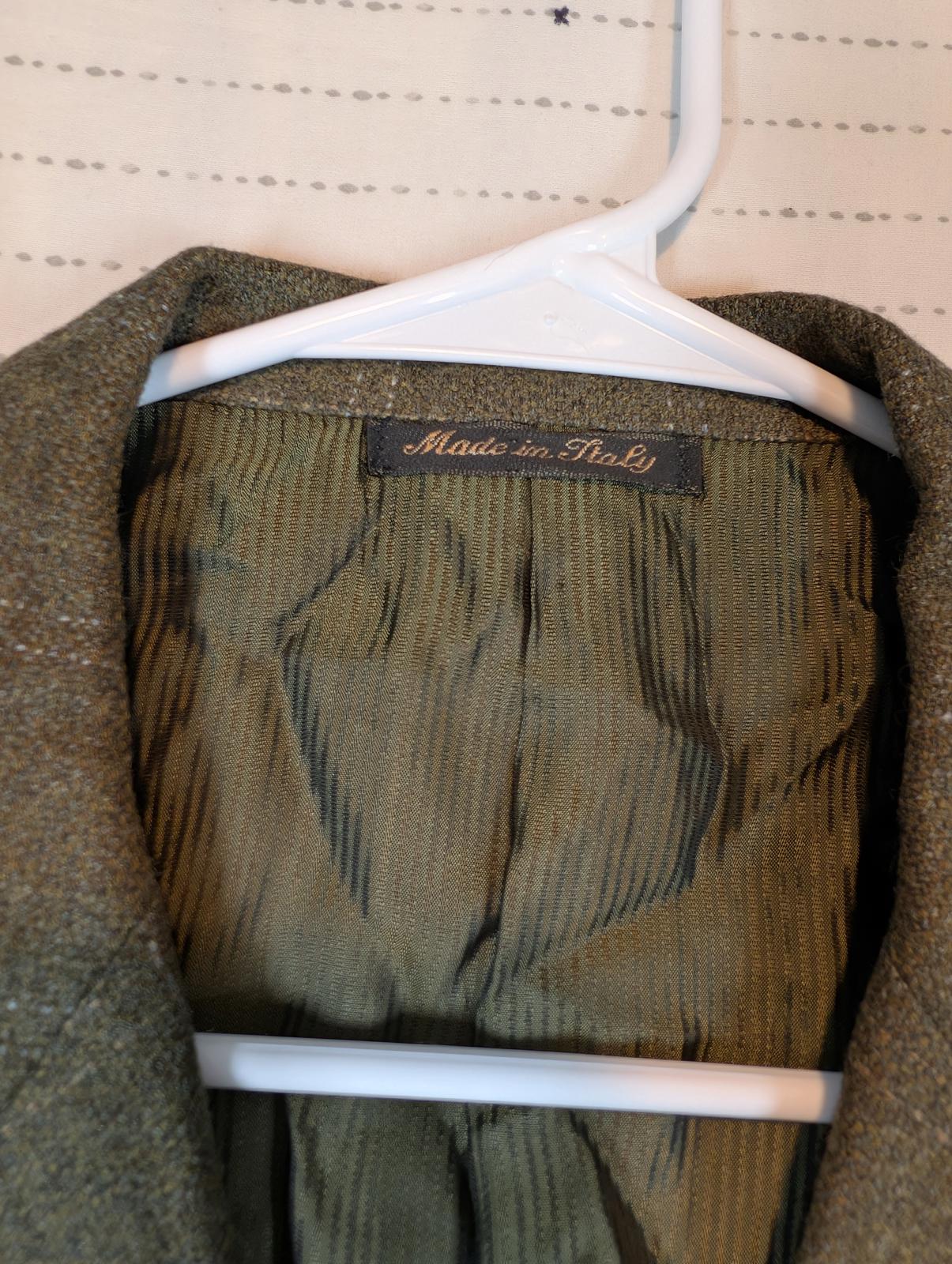 Pal Zileri Wool Cashmere Blazer Sport Coat Italy Mens 40R Green Plaid - Image 4