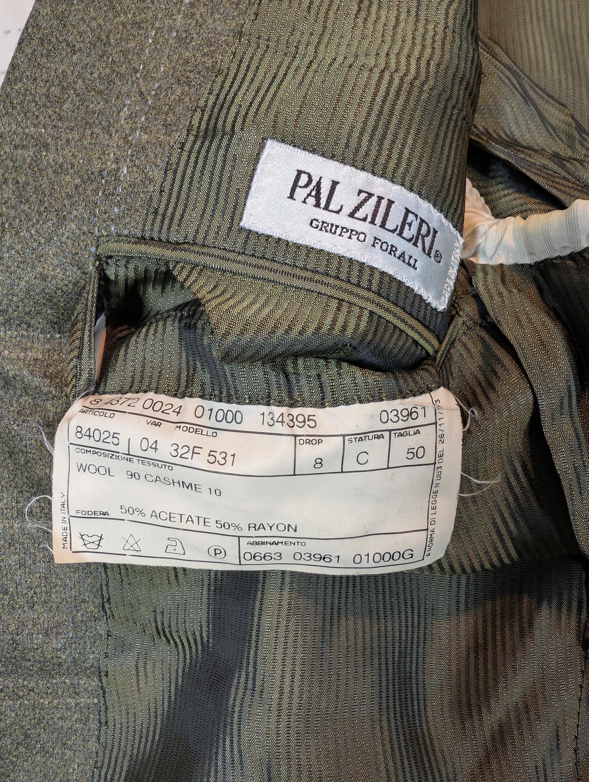 Pal Zileri Wool Cashmere Blazer Sport Coat Italy Mens 40R Green Plaid - Image 7