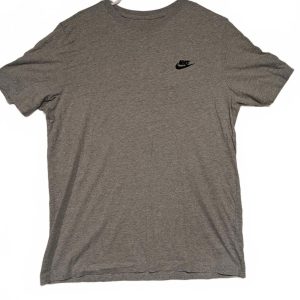 Nike The Nike Tee Gray Small Logo Athletic Short Sleeve T-Shirt Mens Large