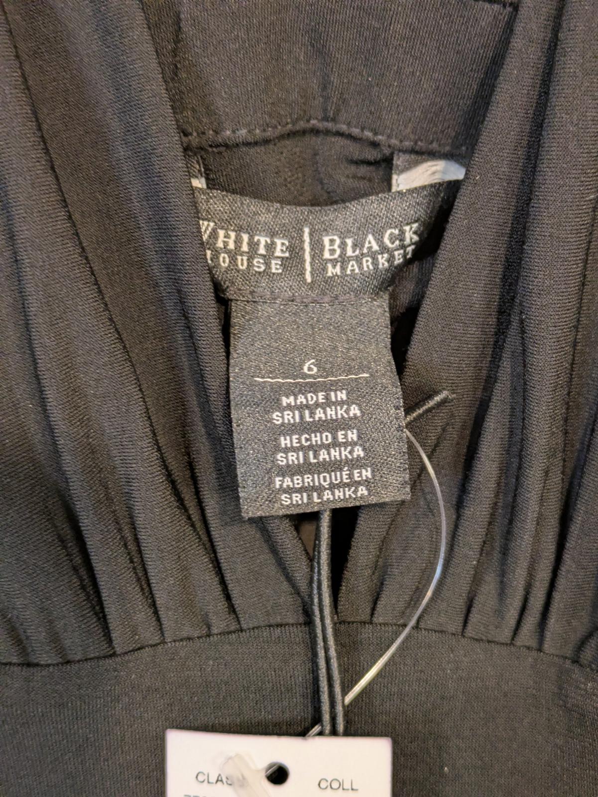 White House Black Market Convertible Black V-Neck Flowy Dress Womens 6 - Image 4