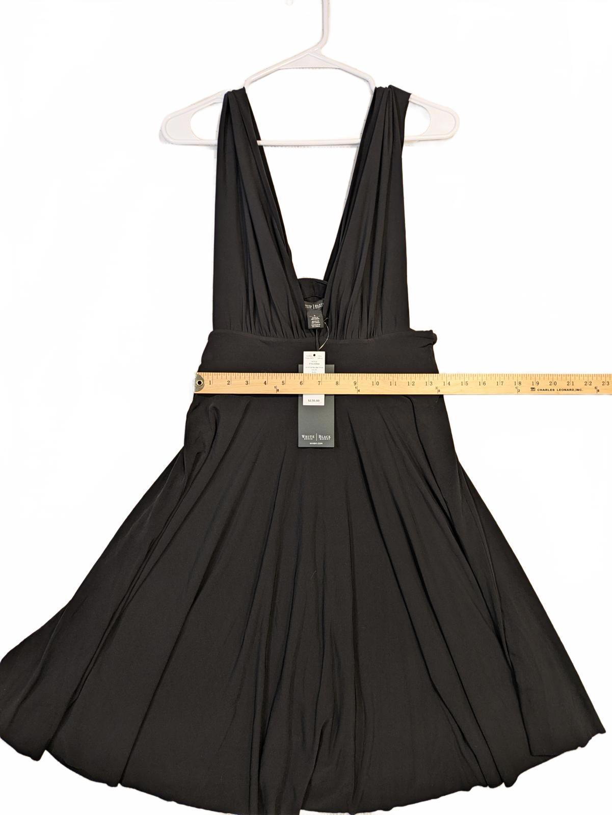 White House Black Market Convertible Black V-Neck Flowy Dress Womens 6 - Image 5
