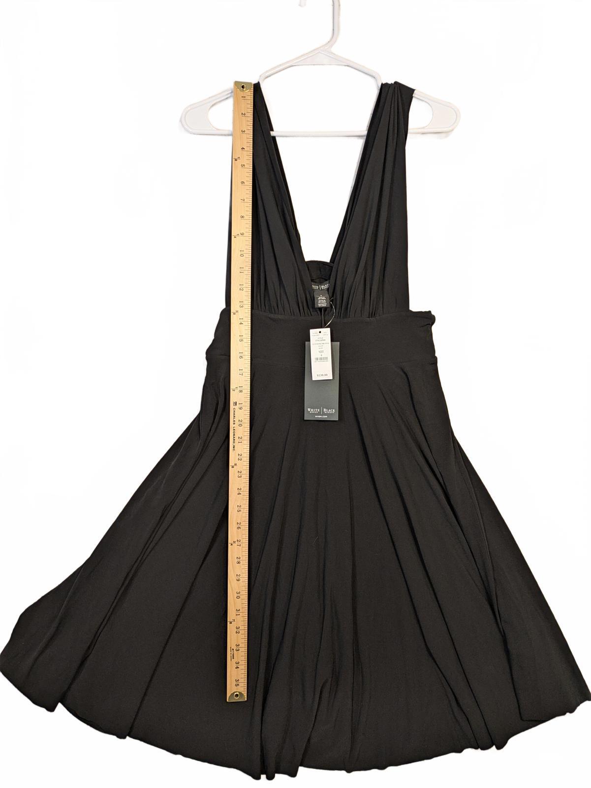 White House Black Market Convertible Black V-Neck Flowy Dress Womens 6 - Image 6
