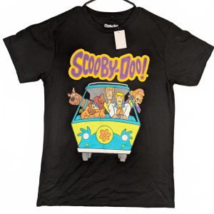 Scooby-Doo Graphic T-Shirt Mystery Machine Cartoon Black Tee Mens Medium