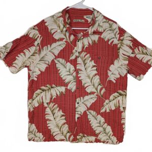 Batik Bay Hawaiian Shirt Banana Leaf Print Short Sleeve Button Up Mens XL