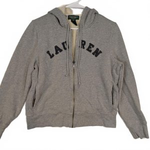 Lauren Jeans Co Full Zip Hoodie Sweatshirt Logo Graphic Womens Petite P/P