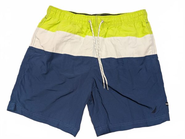 Nautica Color Block Swim Shorts Mens Large 33x7 100% Nylon Polyester Lining