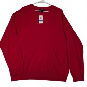 Club Room Cashmere Sweater Solid Red Crewneck Mens XL Pullover Knit