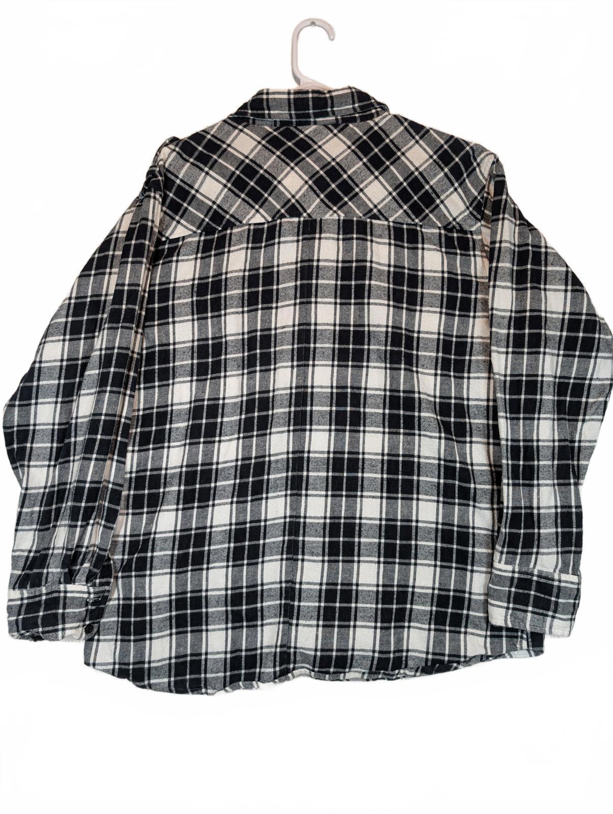 Empra Plaid Flannel Shirt Button Up Pocket Casual Skate Mens XL Cotton - Image 3