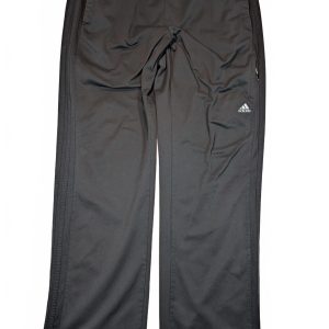 Adidas Track Pants Athletic Jogger Zip Pocket 3 Stripe Black Mens XL 38x32