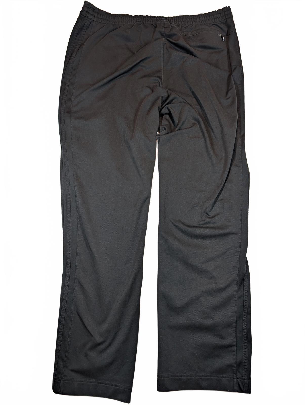 Adidas Track Pants Athletic Jogger Zip Pocket 3 Stripe Black Mens XL 38x32 - Image 2