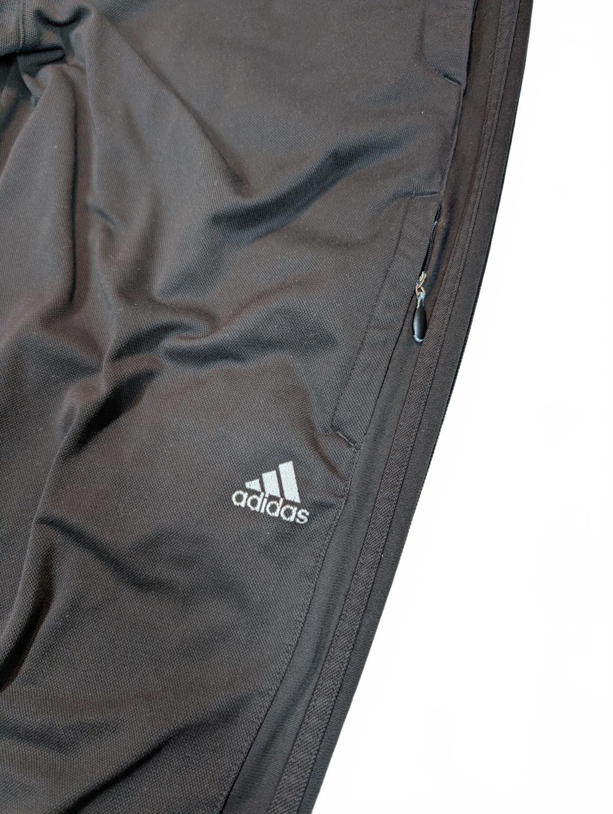 Adidas Track Pants Athletic Jogger Zip Pocket 3 Stripe Black Mens XL 38x32 - Image 4