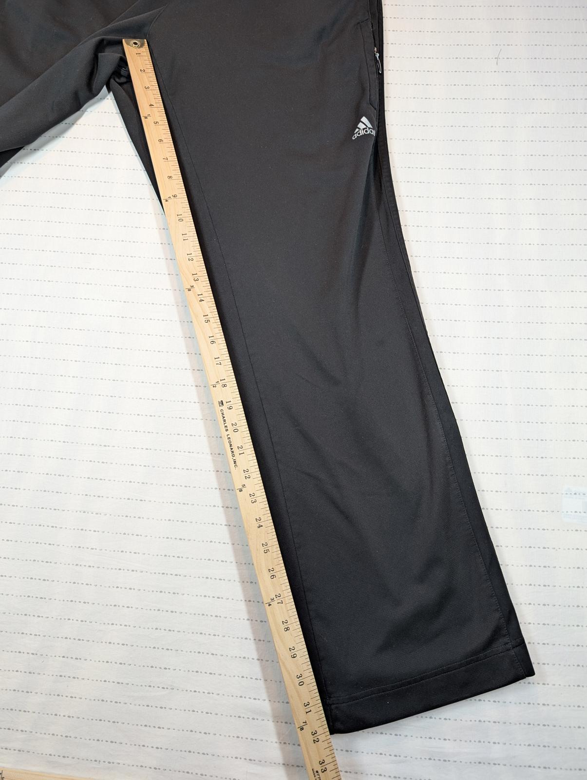 Adidas Track Pants Athletic Jogger Zip Pocket 3 Stripe Black Mens XL 38x32 - Image 8